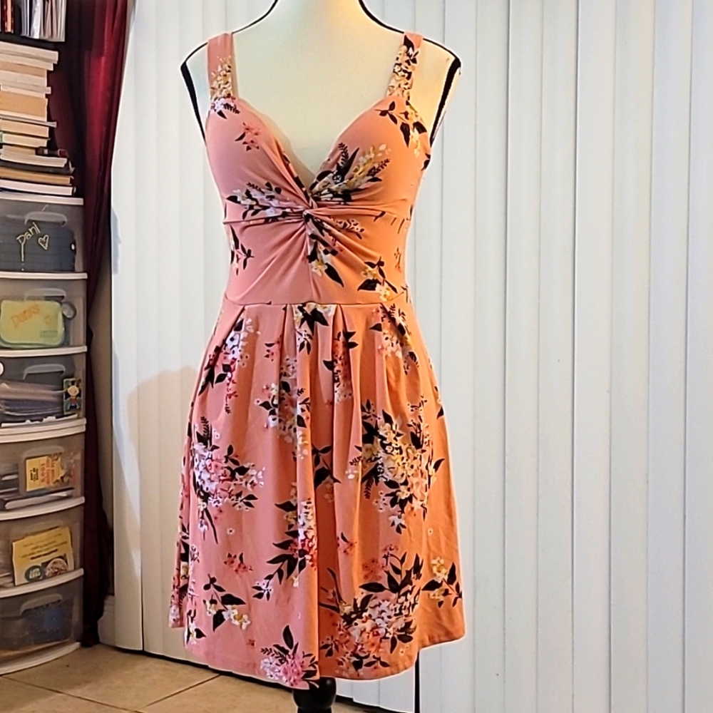 Peachy pink multicolored dress Planet Gold Juniors Size Small